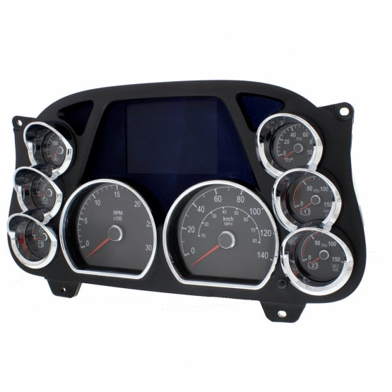 Chrome Plastic Center Dash 3 - Gauge Cluster Bezel With Visor For 2013-2021 Peterbilt 579 - Right