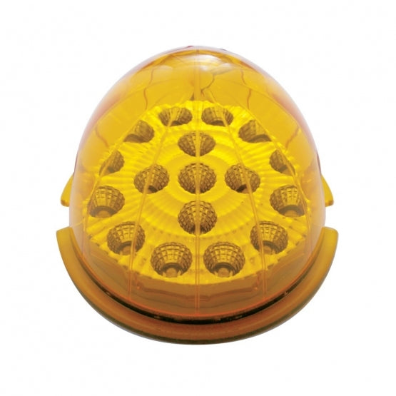 Fog Light Cover With 17 Amber LED Clear Style Reflector Light For 2007-17 KW T660 - Driver - Amber Lens
