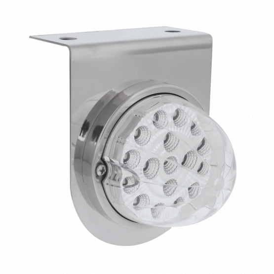 Stainless Light Bracket With 17 LED Dual Function Clear Reflector Light - Clear Lens