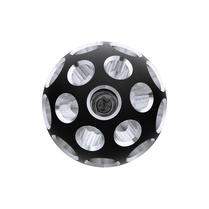 Thread-On Matte Black Phoenix Style Ball Gearshift Knob With LED 9/10 Speed Adapter - Amber LED