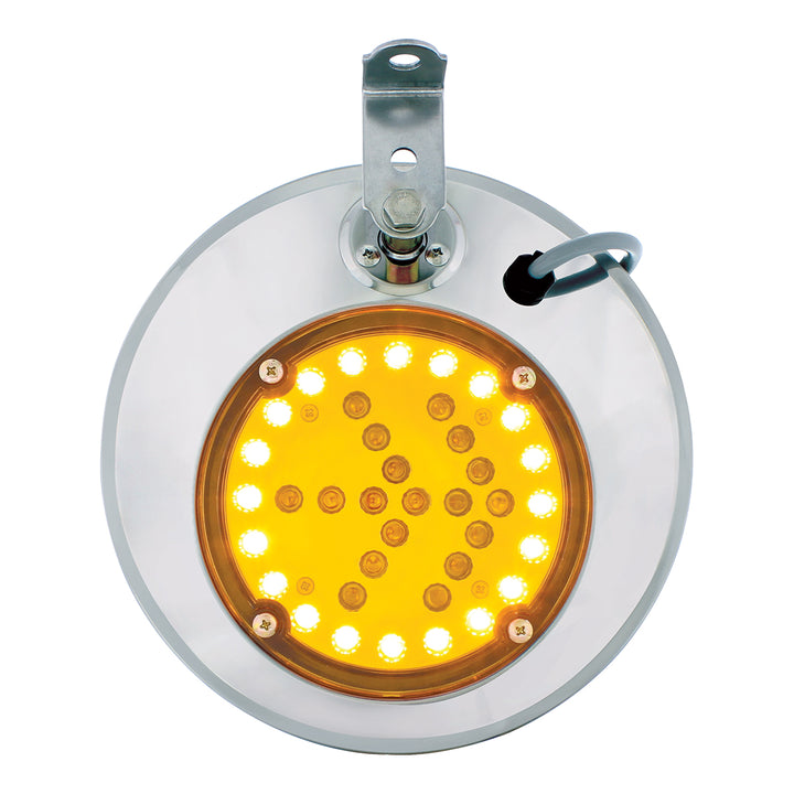 8-1/2" 430 Stainless Steel Convex Heated Mirror With LED - Driver
