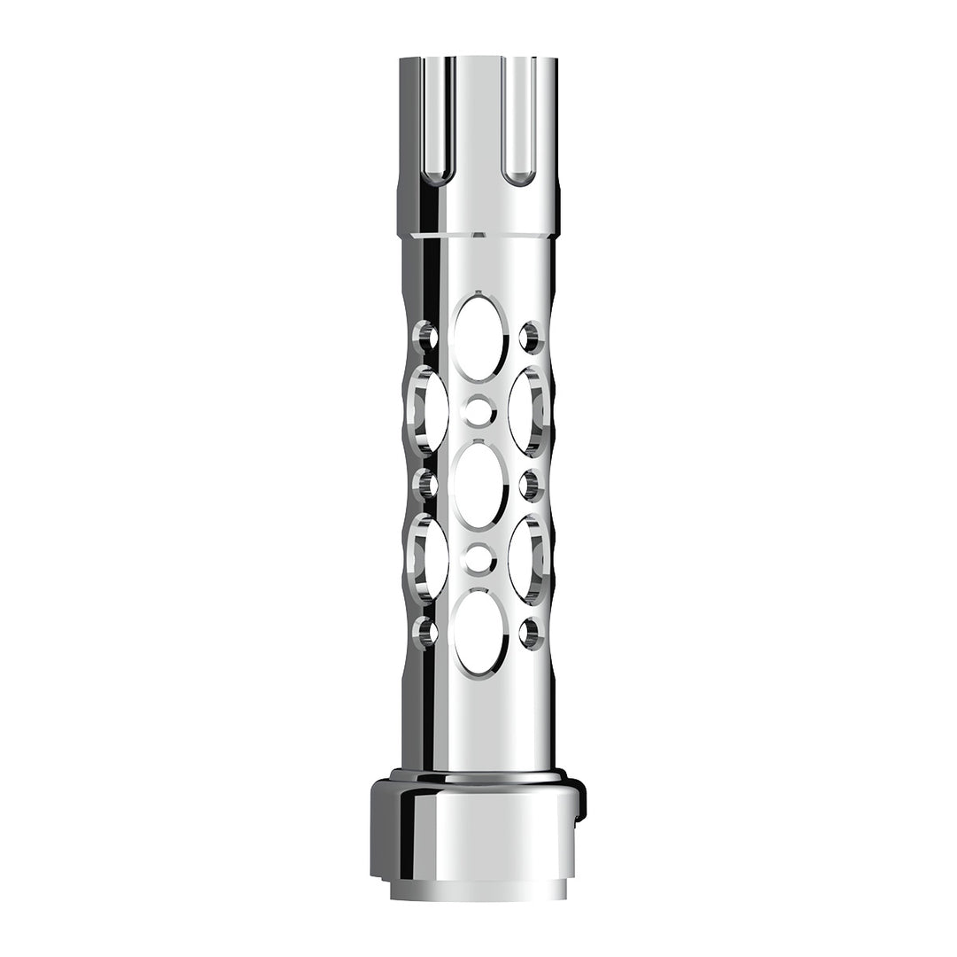 Austin Style Gun Cylinder Gearshift Knob With 13/15/18 Speed Adapter - Chrome/Vertical