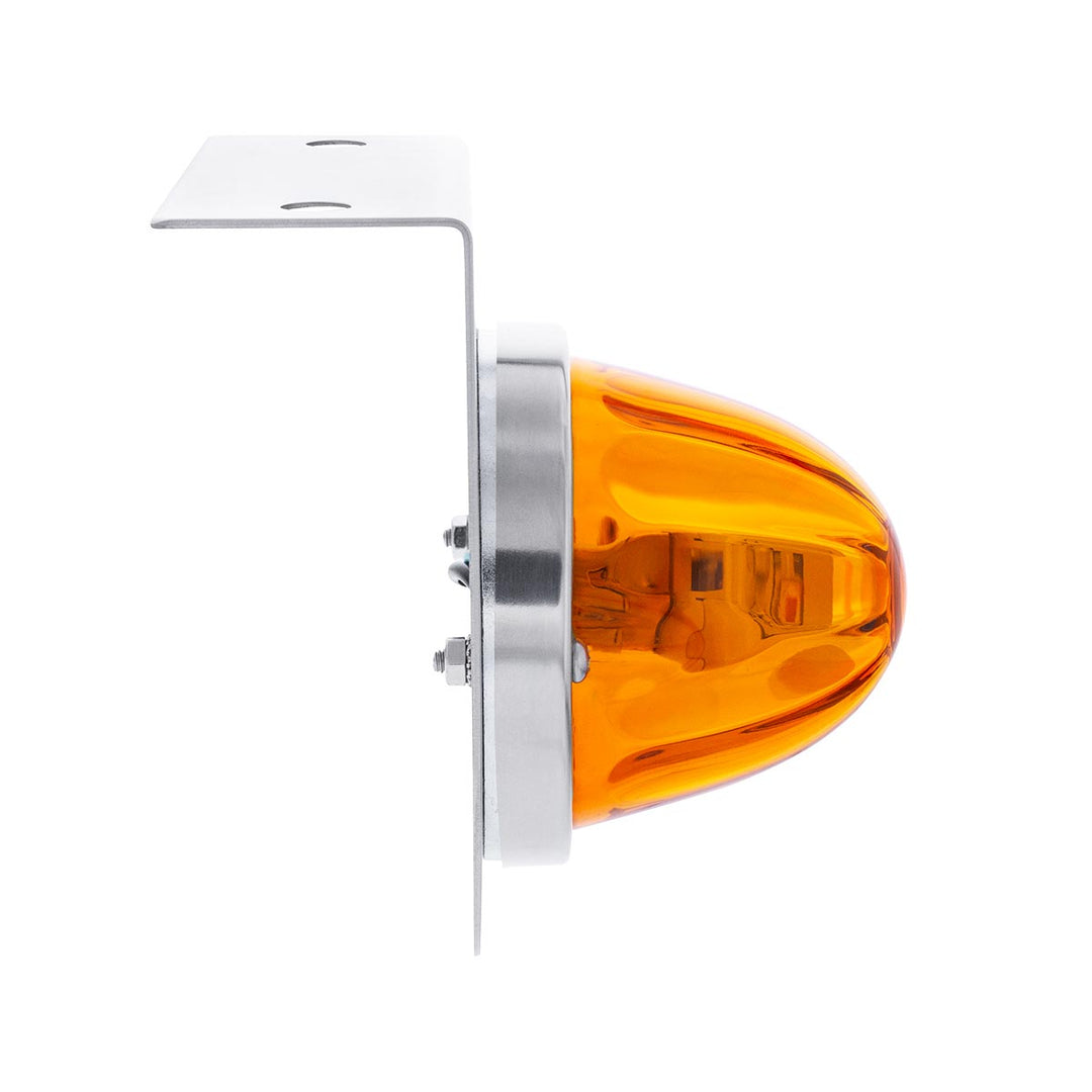 UltraBurst Glass Watermelon Light With Stainless Steel Light Bracket Kit - Amber LED/Amber Lens