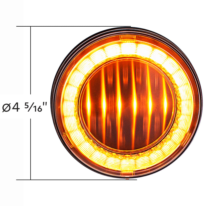 30 LED 4" Round Lumos Light I - Series (Turn Signal) - Amber LED/Clear Lens