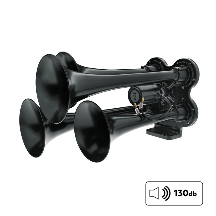 4 Trumpet Mini Train Horn - Black