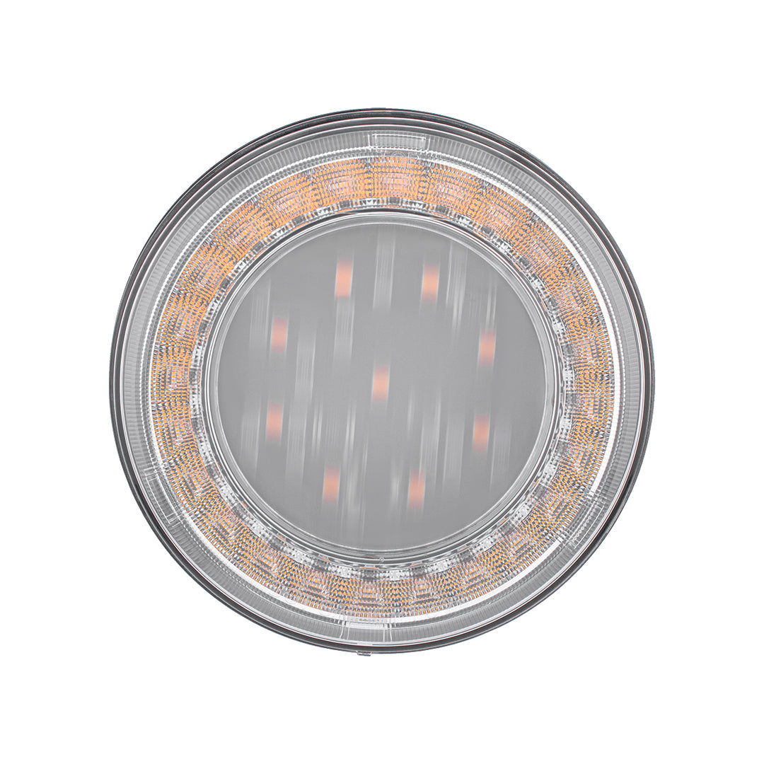 33 LED 4" Round Lumos Light X - Series (Turn Signal) - Amber LED/Clear Lens