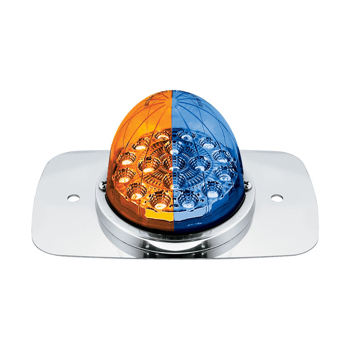 304 Stainless Steel Turn Signal Light Kit W/ 17 LED Double Fury Watermelon For 2008-2017 FL Cascadia - Amber &amp; Blue LED