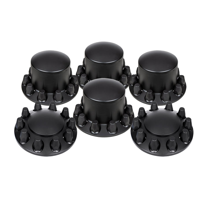 Dome Axle Cover Combo Kit With 33mm Standard Thread-On Nut Covers &amp; Nut Cover Tool - Matte Black