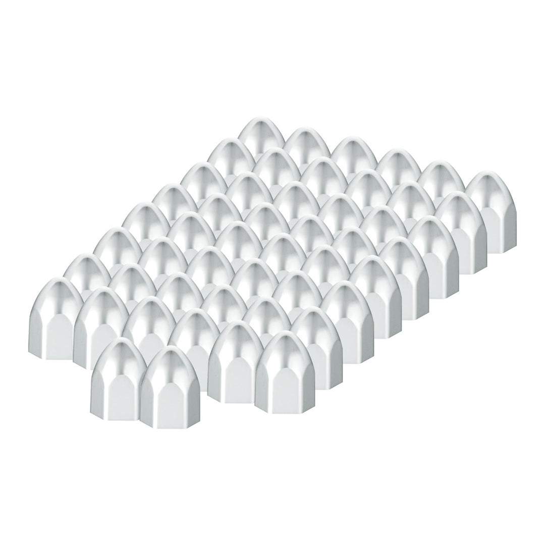 1/2" x 15/16" Chrome Plastic Bullet Nut Cover - Push-On (50-Pack)
