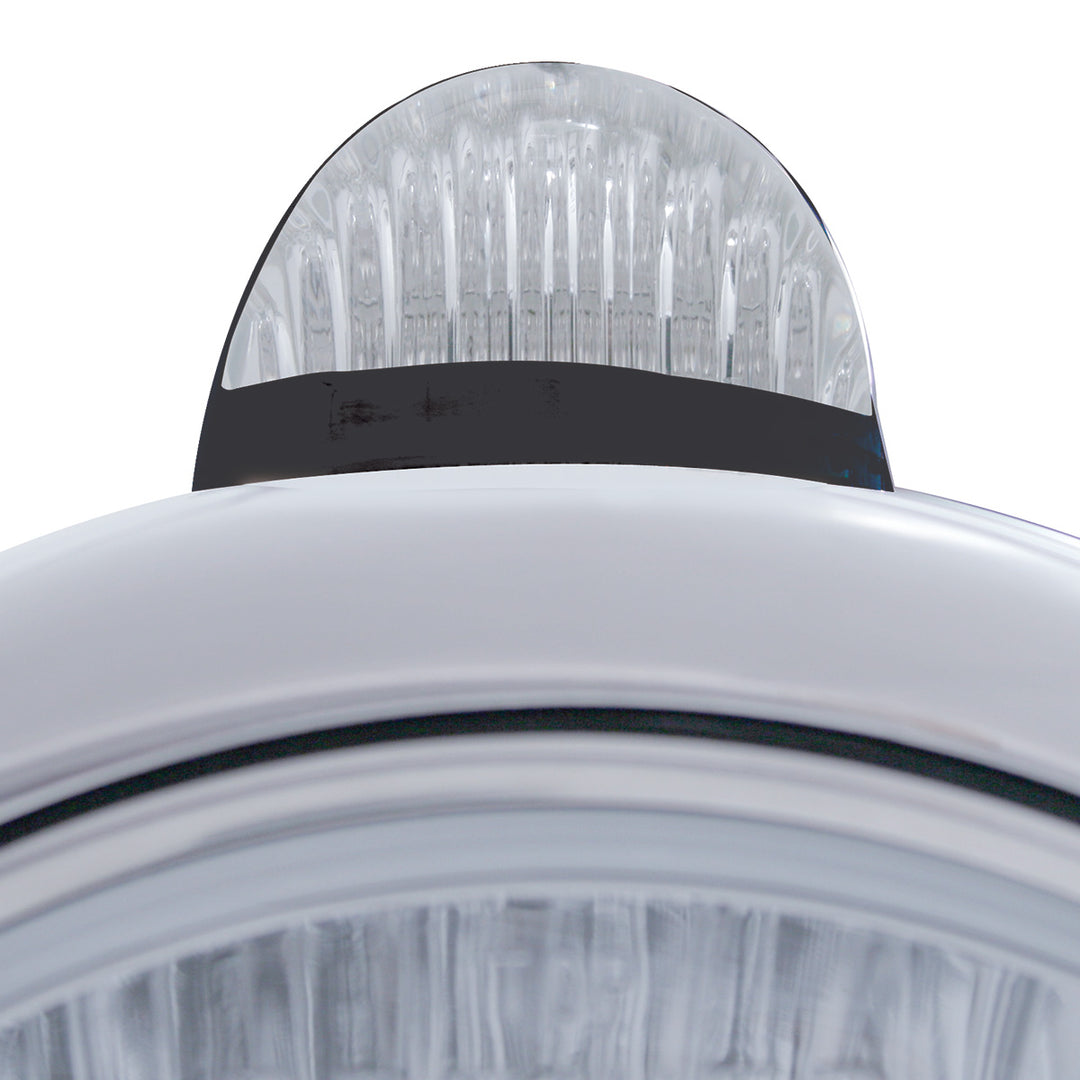 Black Guide 682-C Headlight H4 With 10 Amber LED &amp; Dual Mode LED Signal - Clear Lens