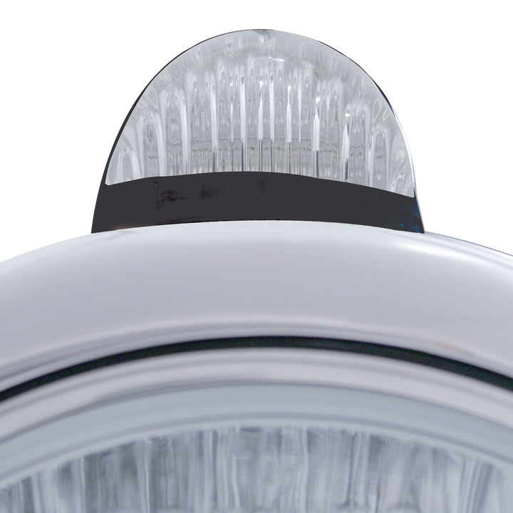 Black Guide 682-C Headlight H4 With 10 Amber LED &amp; Dual Mode LED Signal - Clear Lens