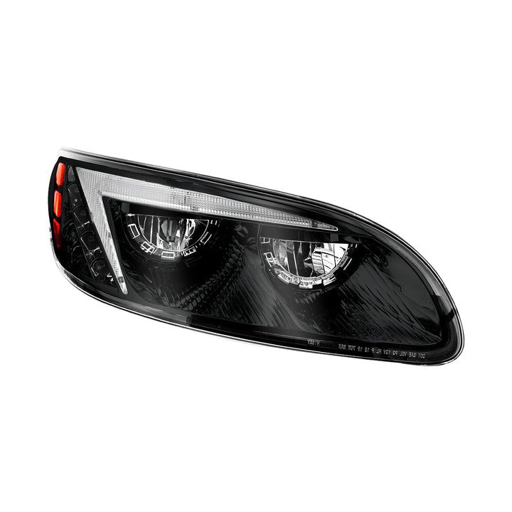 Black LED Headlight For Peterbilt 386 (2005-2015) &amp; 387 (1999-2010) - Passenger