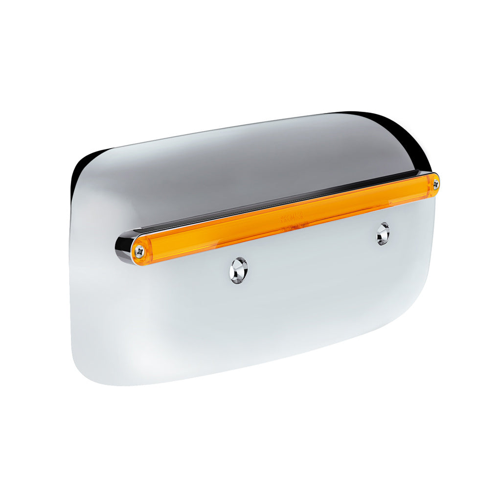 24 LED GloLight Rear Headlight Housing Cover For 2008-2023 Peterbilt 389 (Driver) - Amber LED/Lens