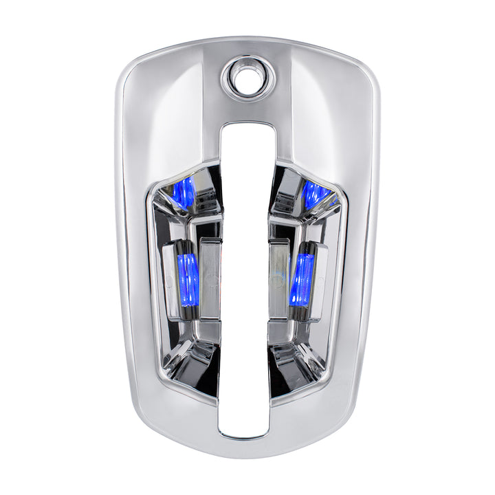 6 LED Chrome Door Handle Cover For 2018-2025 Freightliner Cascadia - Passenger, Blue LED