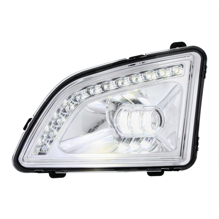 18 LED Chrome Projector Fog Light With Position Light For 2018-2024 Volvo VNL - Driver/Left