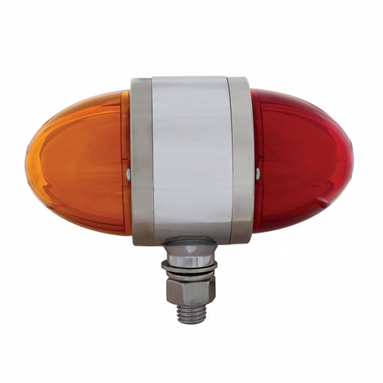18 LED Dual Function GloLight Double Face Light - Amber &amp; Red LED/Amber &amp; Red Lens
