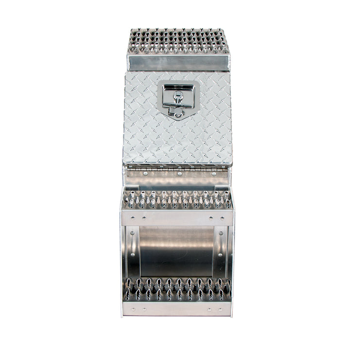 12"L X 25"W X 28"H Aluminum Step Saddle Box