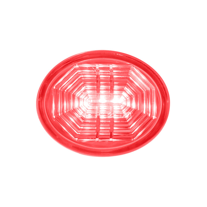 3 LED Oval Clearance/Marker Light - Red LED/Red Lens
