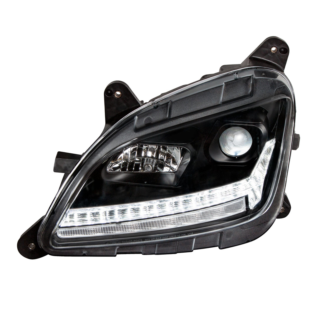 "Blackout" Projection Headlight With LED Sequential Turn &amp; DRL For 2012-2021 Peterbilt 579 - Driver