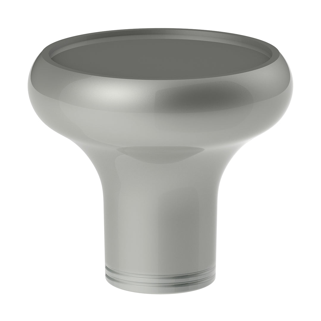 Deluxe Aluminum Screw-On Air Valve Knob With Multi - Color Glossy Trailer Sticker - Liquid Silver