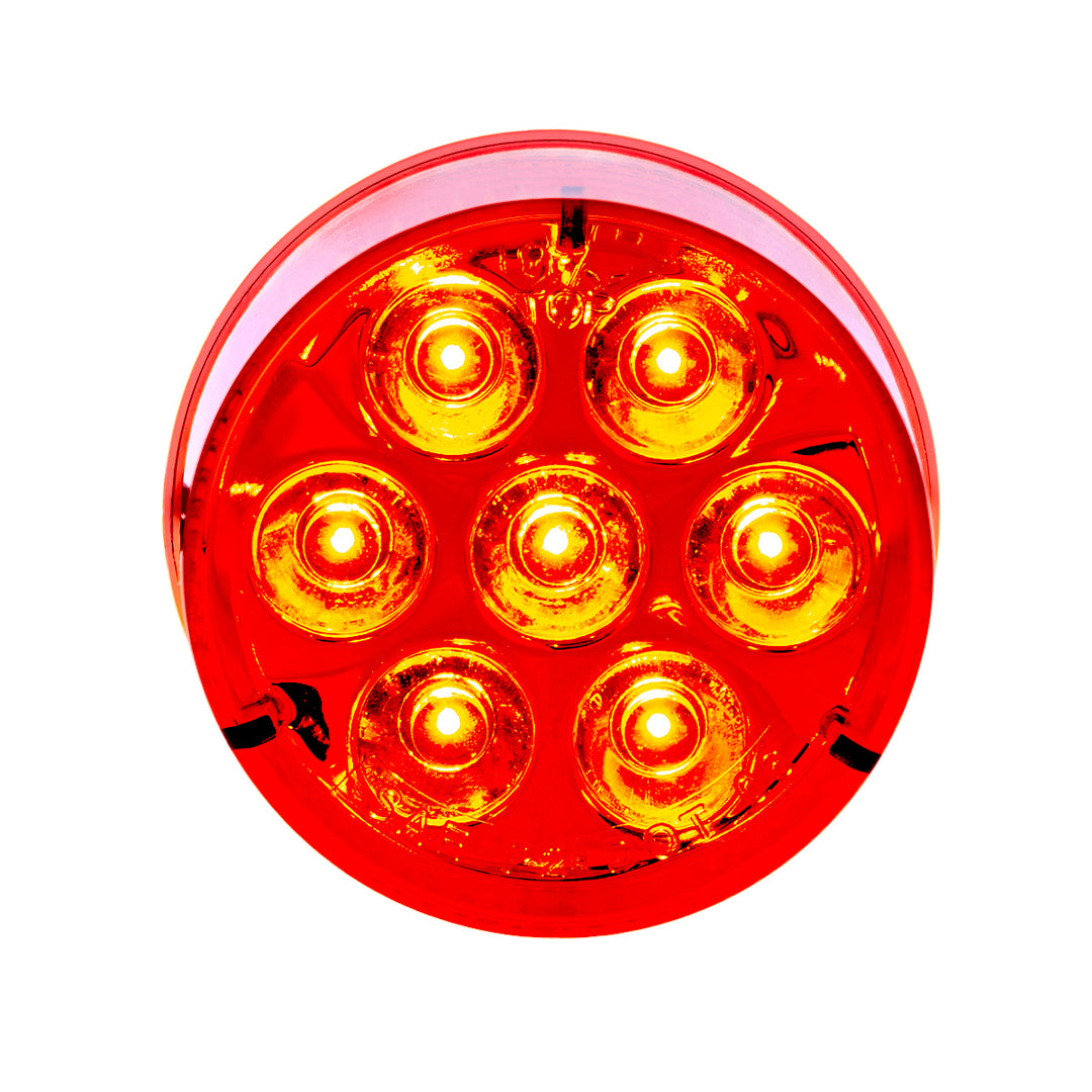7 LED 2" Round Light (Clearance/Marker) - Red LED/Red Lens (Bulk)