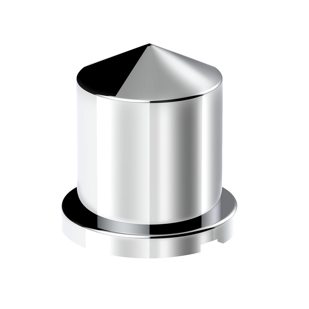 1-1/8" x 1-7/8" Chrome Plastic Pointed Nut Cover - Push-On