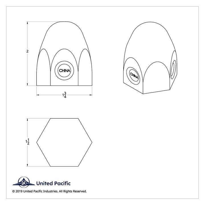 1-1/2" x 2" Chrome Steel Bullet Nut Cover