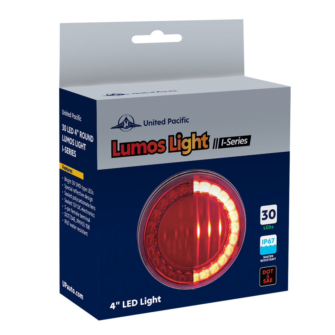 30 LED 4" Round Lumos Light I - Series (Turn Signal) - Amber LED/Amber Lens