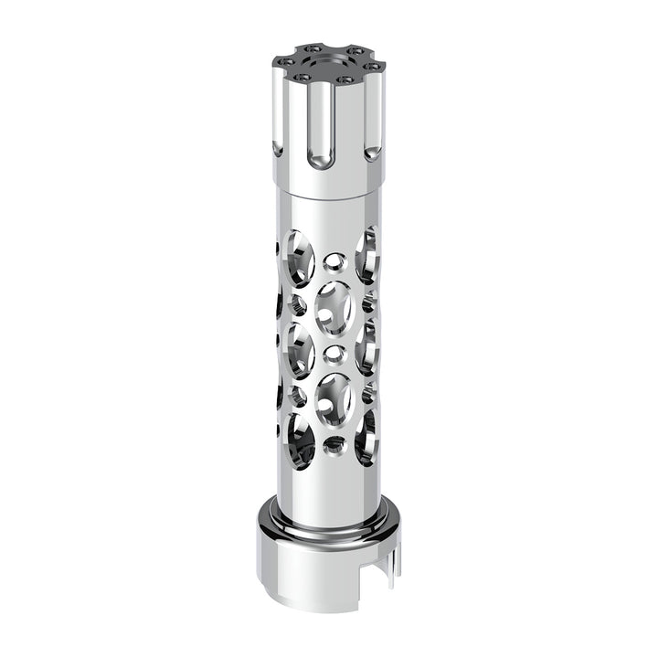 Austin Style Gun Cylinder Gearshift Knob With 13/15/18 Speed Adapter - Chrome/Vertical