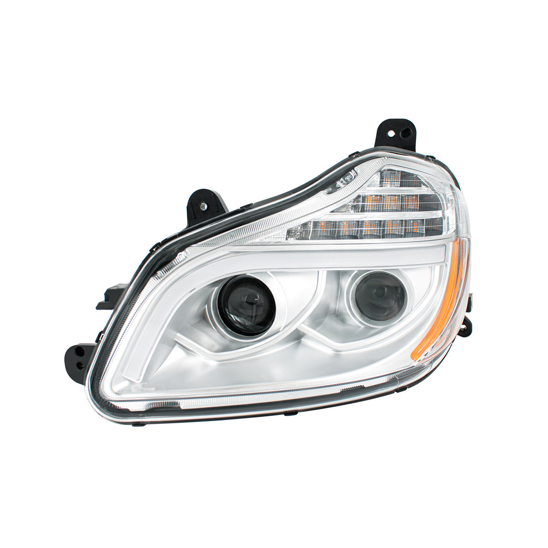 Chrome 8 LED Projection Headlight For 2013-2021 Kenworth T680 - Driver