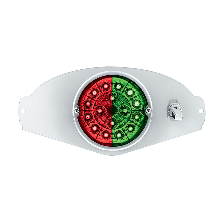 304 Stainless Steel Above Door Dome Light Kit W/ 17 LED Double Fury Watermelon For 2008-2017 FL Cascadia - Red &amp; Green LED