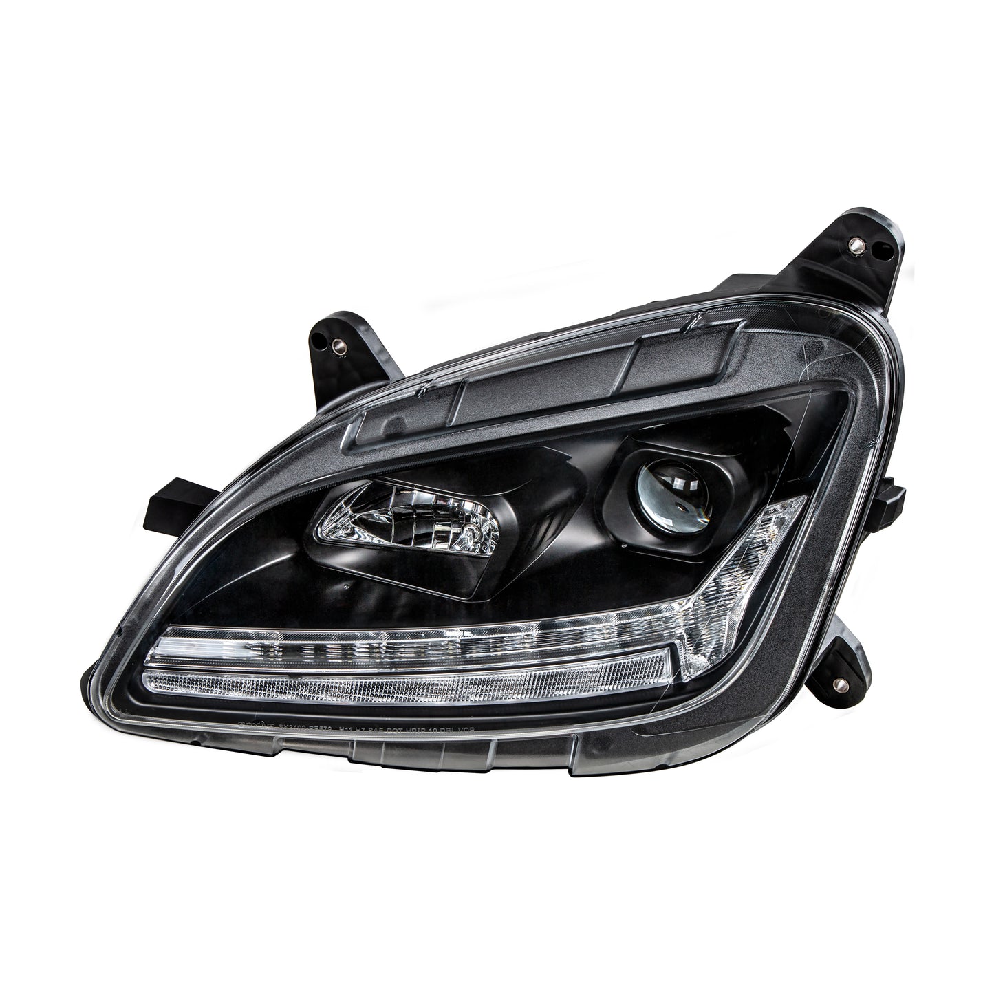 "Blackout" Projection Headlight With LED Sequential Turn & DRL For 2012-2021 Peterbilt 579- Driver