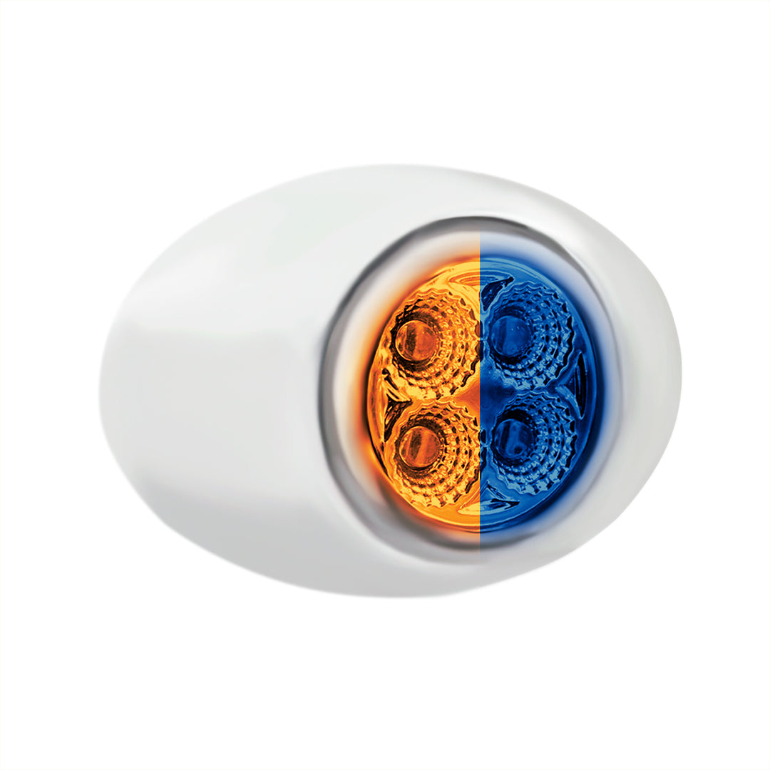 4 LED Double Fury Light (Clearance/Marker) - Amber &amp; Blue LED/Clear Lens