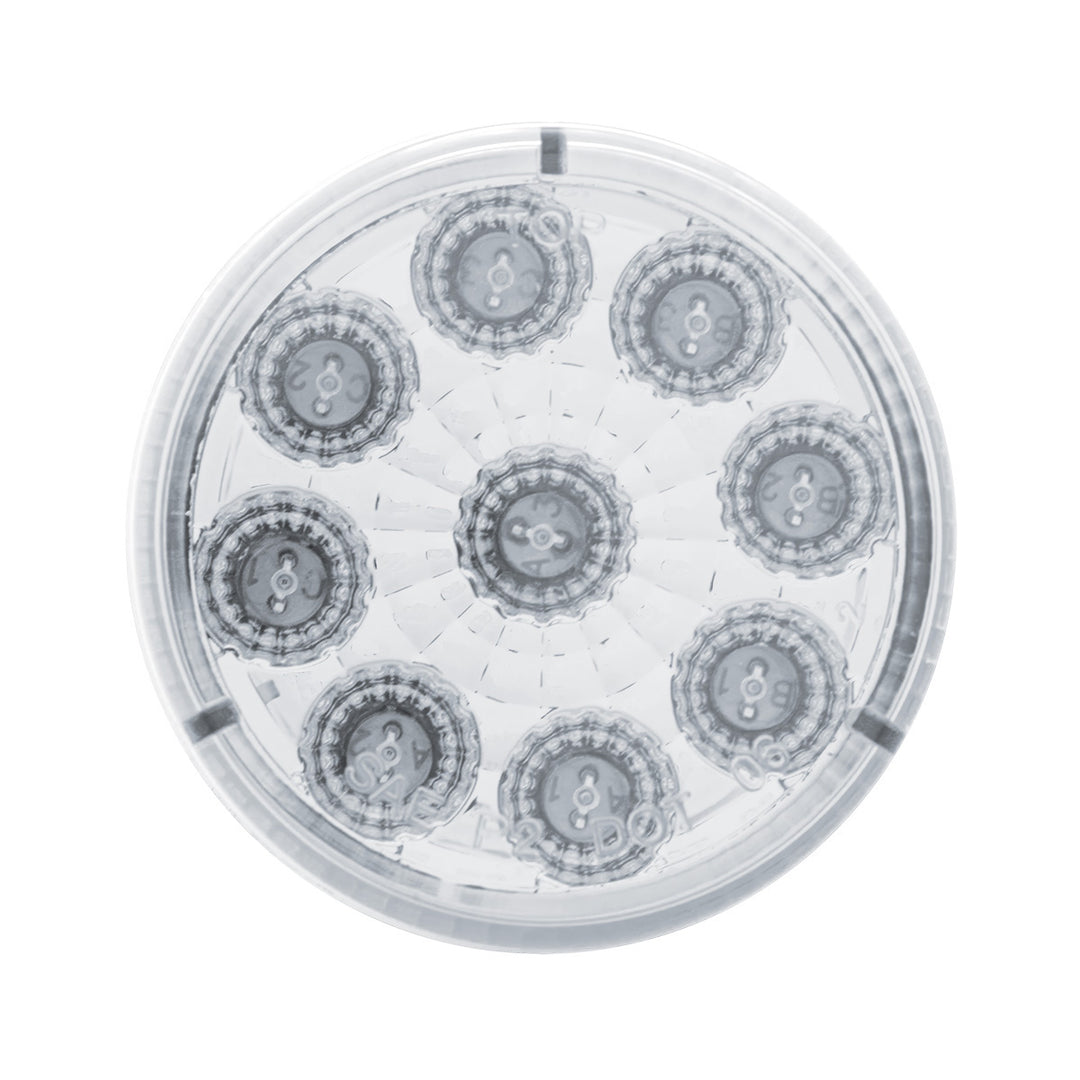 9 LED 2" Round Reflector Light (Clearance/Marker) - Amber LED/Clear Lens