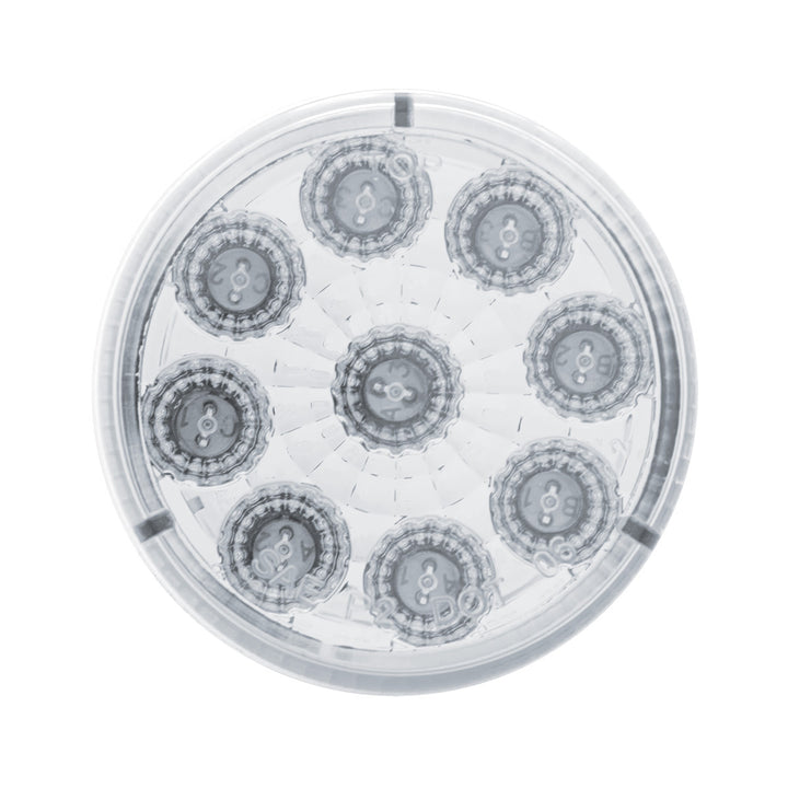 9 LED 2" Round Reflector Light (Clearance/Marker) - Amber LED/Clear Lens