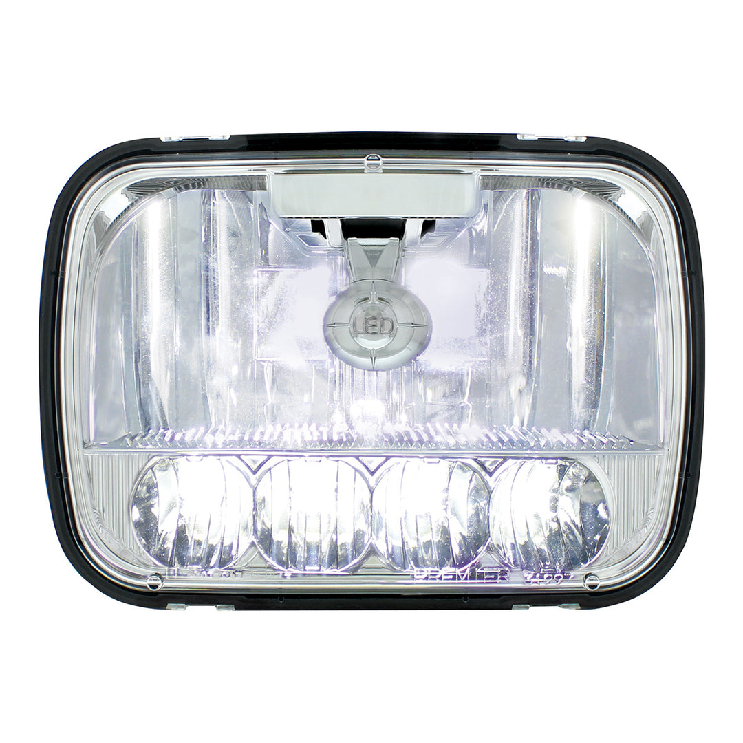 ULTRALIT - 5 High Power LED 5" x 7" Crystal Headlight - High &amp; Low Beam