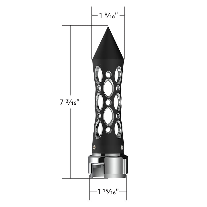 Thread-On Daytona Style Spike Gearshift Knob With LED 13/15/18 Speed Adapter - Black/White LED
