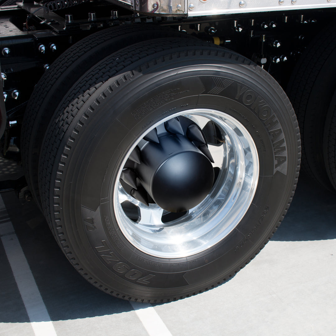 Dome Rear Axle Cover With 33mm Spike Thread-On Nut Covers - Matte Black