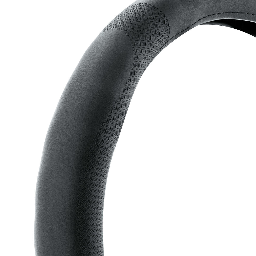 18" Leatherette Steering Wheel Cover - Black