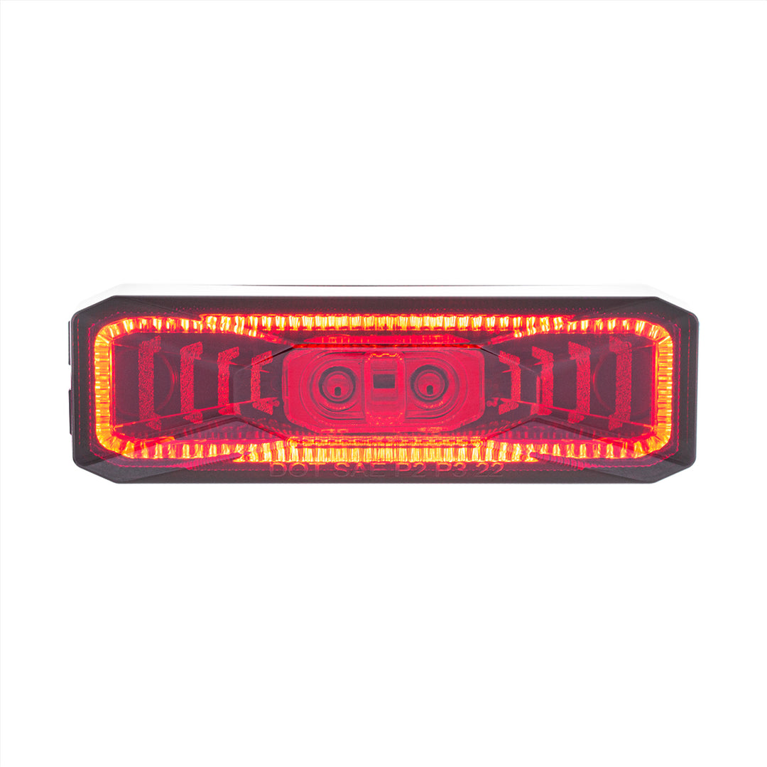 10 LED Rectangular Abyss Light (Clearance/Marker) - Red LED/Red Lens
