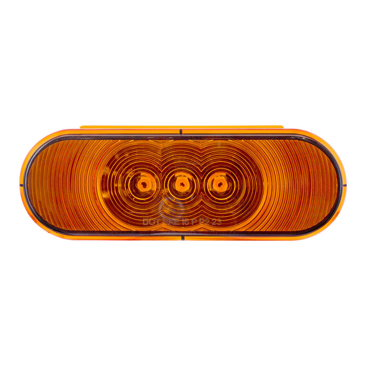 3 LED 6" Oval Light(Turn Signal) - Amber LED/Amber Lens