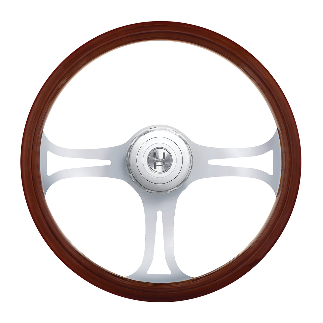 18" Chrome Blade Steering Wheel With Hub &amp; Horn Button Kit For Peterbilt (1998-2005) &amp; Kenworth (2001-2002)