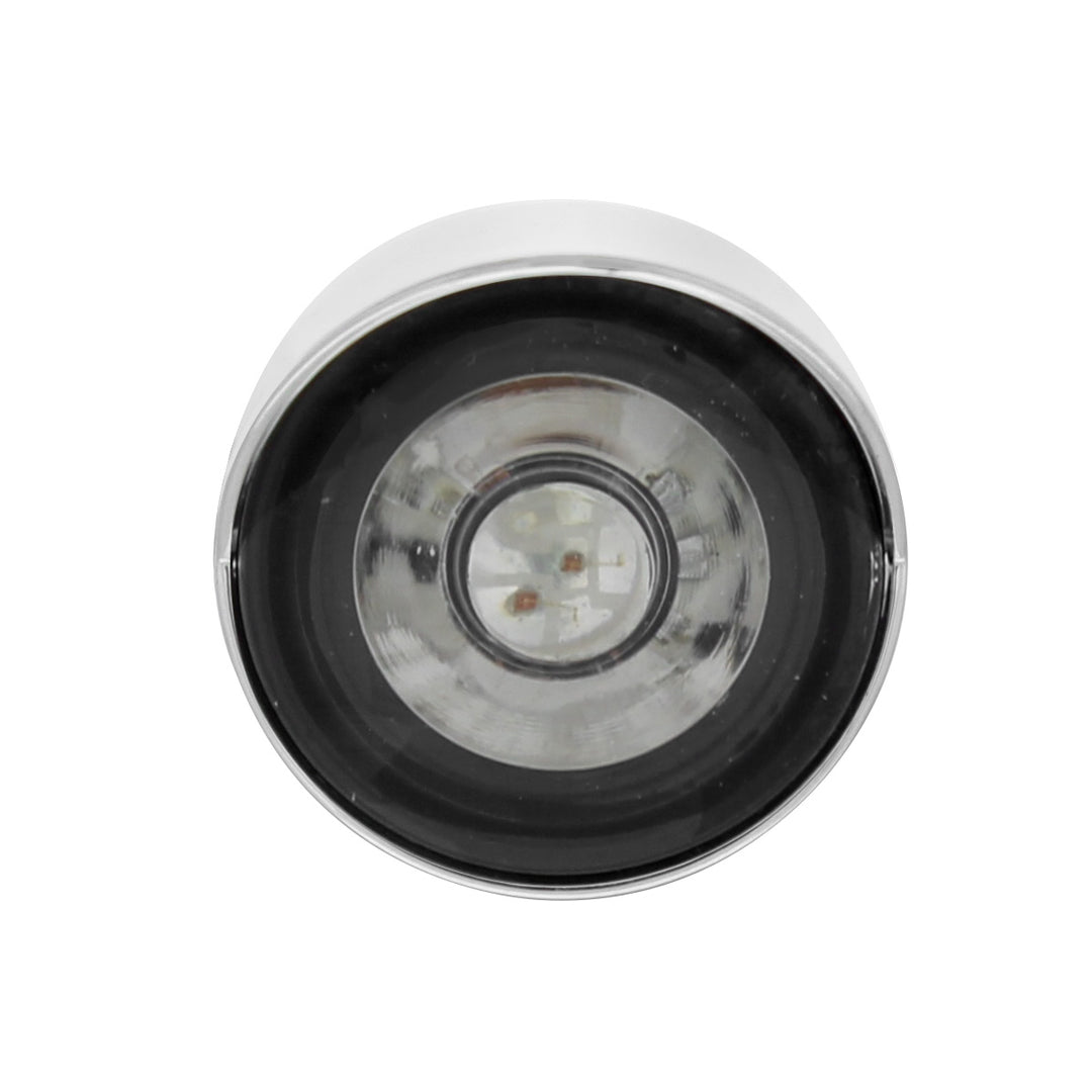 Stainless Steel Front Air Cleaner Bracket With 26 x 3 LED 3/4" Mini Lights &amp; Visors For Peterbilt - Amber LED/Clear Lens