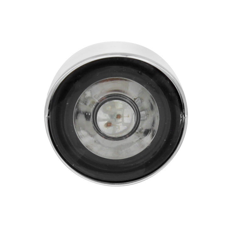 Stainless Steel Front Air Cleaner Bracket With 26 x 3 LED 3/4" Mini Lights &amp; Visors For Peterbilt - Amber LED/Clear Lens