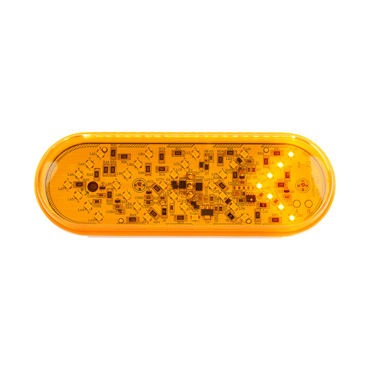 35 LED 6" Oval Sequential Turn Signal Light - Amber LED/Amber Lens (Bulk)