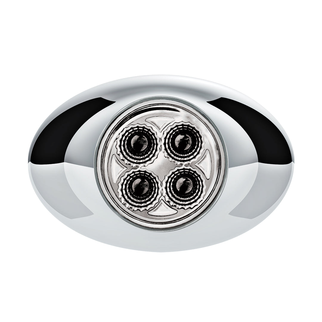 4 LED Double Fury Light (Clearance/Marker) - Amber &amp; Blue LED/Clear Lens