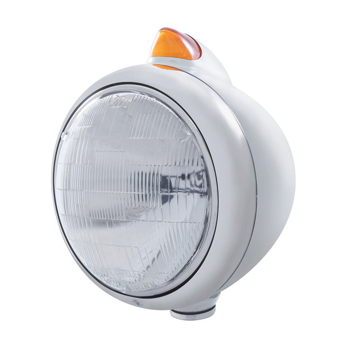 Chrome Guide 682-C Headlight 6014 &amp; Original Style LED Signal - Amber Lens