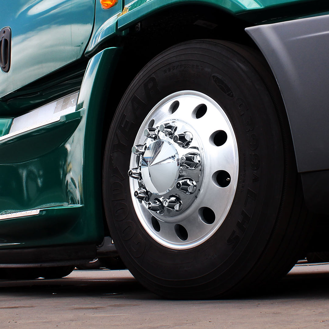 Pointed Axle Cover Combo Kit With 33mm Standard Thread-On Nut Covers &amp; Nut Cover Tool - Chrome
