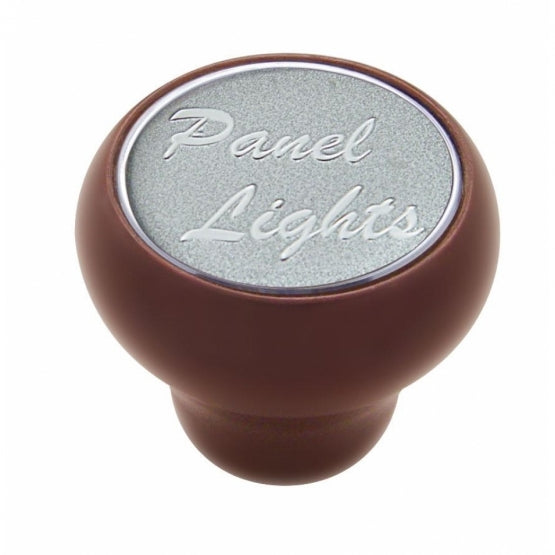 "Panel Lights" Wood Deluxe Dash Knob - Silver Glossy Sticker