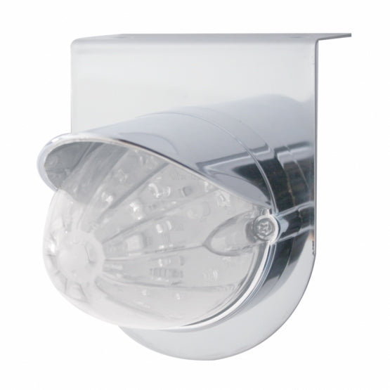 Stainless Light Bracket With 19 LED Watermelon Light &amp; Visor - Amber LED/Clear Lens